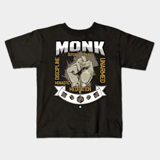 Monk Tabletop Class Pen and Paper DnD Gift Kids T-Shirt